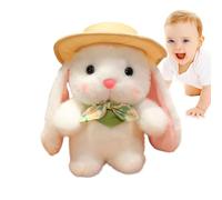 Rabbit Stuffed Animal,Adorable Huggable Collectible - Stuffed Animal Bunny with Hat and Bow | for Easter Basket, Birthday, Girl Boy, Adult, Family, Youth, Christmas, Travel Companion, Bedtime, Photo P