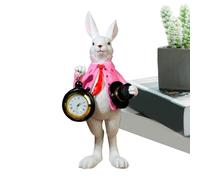 Rabbit Table Ornament - Bunny Statue, 9x9x21cm Hare Figure for Cafe Settings, Sturdy Resin Lapin with Top Hat, Desktop Item, Longtail Statue for Office Spaces and Bedroom Counters