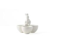 Rabbit Three Egg Cup, Ceramic, White, 11.5x11x11.5cm