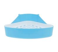 Rabbit Toilet Potty Training Tray Box, Corner Design Plastic | ABS Two-layer Structure, Mesh Base with Fixed Hook, for Small Animals in Cages and Playpens
