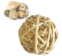 Rabbit Toys Edible Woven Grass Ball Willow Ball, Bunny Treat Ball Grass Ball Pet Cage Accessories for Rabbits Guinea Pigs Chinchilla Teeth Grinding Gnawing Biting (B)