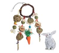 Rabbit Treats Chinchilla Toy, Bunny Molar Toys for Small Pet Teeth Cleaning, Wooden Treats Sticks Hamsters and Guinea Pigs, Teeth Loop Helper, Cage