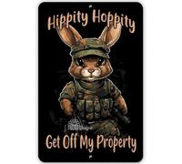 Rabbit Trespassing Sign Hippity Hoppity Get Off My Property security warning art home decor