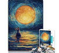 Rabbit Under The Moon 1000 Piece Jigsaw Puzzles for Teenagers,Family Game Stress Reliever Difficult Challenge Great Gifts And Toys 75x50cm