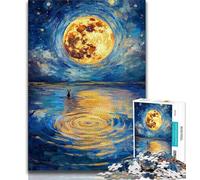 Rabbit Under The Moon 1000 Pieces Jigsaw Puzzles for Adults And Teens,Toys Educational Games Stress Relieving Suitable for Desktop Decoration 75x50cm