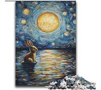 Rabbit Under The Moon Jigsaw Puzzles for Adults, Suitable for Ages 14 And Up Wall Decoration Christmas Birthday Gift (70x100cm)
