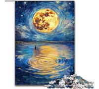 Rabbit Under The Moon Jigsaw Puzzles for Teenagers 1000, Pattern Assembly Deal As Gifts for The Whole Family Suitable for And 14 (26x38cm)