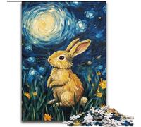 Rabbit Under The Night Sky JigsawPuzzle 1000 Pieces for Adults, Toys Educational Games Stress Relieving Unique Birthday And Gifts (26x38cm)