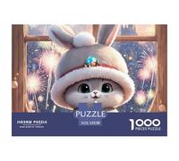 Rabbit Unique 1000 Piece Jigsaw Puzzle for Adults Animal Bunny - Colourful, Challenging & Brainteasing Adult Jigsaws Fun - 100% Recycled Cardboard52x38cm/1000pcs