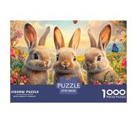 Rabbit Unique 1000 Piece Jigsaw Puzzle for Adults Animal Bunny - Colourful, Challenging & Brainteasing Adult Jigsaws Fun - 100% Recycled Cardboard38x26cm/1000pcs