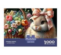 Rabbit Unique 1000 Piece Jigsaw Puzzle for Adults Animal Bunny - Colourful, Puzzling, Challenging & Brainteasing Adult Jigsaws - 100% Recycled Cardboard Puzzle Game for The Whole for Women, Gifts for