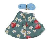 Rabbit Vest Harness and Leash Set, Adjustable Cotton Cloth and Nylon Webbing, Medium - Comfortable Fit, Split Design with Strawberry Pattern, Ideal for Small Pets Outdoor Walks (M)