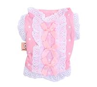 Rabbit Vest Outfits for Girl Puppy Accessories Shirt for Sweaters for Puppy Clothes Dresses Pet Accessory Hoodies Lace S (Pink S)
