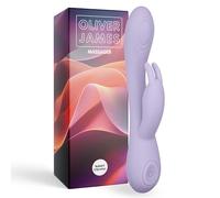 Rabbit Vibrator Dildo by Oliver James - G Spot Vibrator with 10 Vibration Modes, Quiet & Powerful Silicone Sex Toys for Her, Showerproof Adult Toys, Vibrators & Dildos (Pastel Lilac)