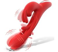 Rabbit Vibrator Thrusting Tongue Flapping Clitoral Stimulator | USB Rechargeable Waterproof Silicone Dual Motor Sex Toy for Women | 12 Thrusting & Vibration Modes, Orgasm Toy