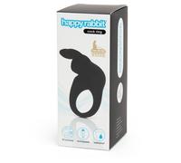 Vibrating Rabbit Cock Ring Black Happy Rabbit Rechargeable Sex Toy For Couples