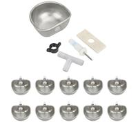 rabbit water nipples, large stainless rabbit watering cups, 10PCS Rabbit Feeding Utensils Anti-scratch Stainless Steel Nipple Drinking Bowl 9x6.6x3cm/3.54x2.60x1.18inch