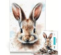 Rabbit Watercolor 1000-piece Puzzle for Teenagers Mind Exercise Toy Mind Calm Design Assembly Cherished Gift (38x52cm)
