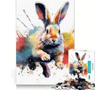 Rabbit Watercolor 1000 Pieces Jigsaw Puzzles for Adults Strengthen Memory Casual Fun Clean Edge Classic Gift (50x75cm)