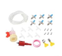 Rabbit Waterer with Double Spring Spout, Automatic Drinking System for Rabbit Breeding and Cages, Sanitary Plastic Duckbill Nozzle to Keep Water Fresh, Blue(24-piece set)