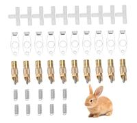 Rabbit Watering System, 10 Set Rabbit Water Dispenser Nipple Sturdy Copper Multi-Purpose Automatic Feeder Nipple For Bunny Guinea Pig Ferret, Automatic Feeder