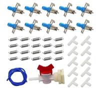 Rabbit Watering System Kit Include 10 Chicken Water Nipples, ID 5/16" Hose, Barb Fittings to G1/2" Thread Connector, Watering System Bucket Connector| Automatic Chicken