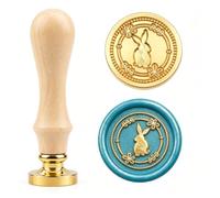 Rabbit Wax Seal Stamp, Animals Theme Brass Stamp with Wooden Handle | Ideal for Wedding Invitation, Party Envelopes, Christmas Card, DIY, Gift Wrap
