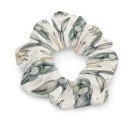 Rabbit Wearing A Bow Hair Scrunchies for Women No Damage, Soft Elastic Hair Ties with Fashionable Printed Patterns, Satin Scrunchy Hairbands for Ponytail, Bun, Workout & Sleep