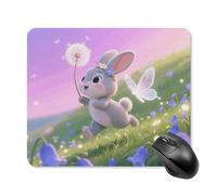 Rabbit with Bluebells Mouse Pad Square Laptop Mouse Mat Cute Computer Mousepad Keyboard Pad Non-Slip Desk Pads for Gaming Office Work Home 25 * 30cm