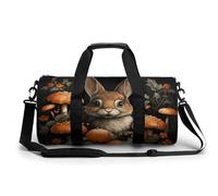 Rabbit with Mushrooms Gym Bag for Men Women, Sturdy Oxford Cloth Travel Bags with Removable Shoulder Strap, Waterproof Duffel Bag for Fitness, Travel, Yoga
