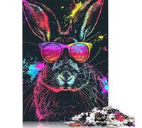 Rabbit with Sunglasses Jigsaw Puzzles 500 Pieces for Adults Jigsaw Puzzles for Adults 500 Piece Puzzle Educational Games 500pcs (52x38cm)