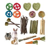 Rabbit Wood Toys - Small Animal Hamster Teething Wood Treats | Bite Resistant Safe Chinchillas Cage Chew Accessories for Gerbils and Other Small Pets