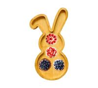 Rabbit Wooden Board,Cute Natural Wooden Container With Compartments | Fruit Tray - For Snacks Fruits Hazelnuts Celebrations Outdoor Travel Birthday Christmas
