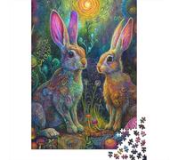 Rabbit Wooden Jigsaw Puzzle for Adults 1000 Piece Puzzles for Teenagers Creative Jigsaw Puzzles Family Challenging Games Toys 1000pcs (75x50cm)