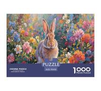 Rabbit1000 Piece Jigsaw Puzzles for Adults And Kids Family Game Among The FlowersFun And Challenging Home Decors Great Gift Idea70x50cm/1000pcs
