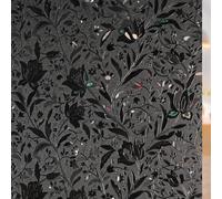 rabbitgoo 3D Blackout Window Film, Black Out Window Film Privacy Day and Night, Blackout Glass Cover Black-out Cling for Glass Doors, Light Blocking UV Protection Tulip 90x200 cm