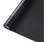 rabbitgoo Blackout Window Film Privacy Day and Night with New Grid Design, Blackout Glass Cover Black-out Vinyl for Glass Doors, Light Blocking Dark Black 44.5x400 cm