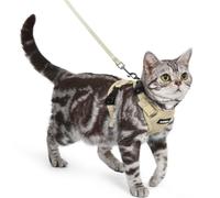 rabbitgoo Cat Harness and Lead Set, Easy-on with Neck Buckle, Cream Coffee