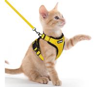 rabbitgoo Cat Harness and Lead Set, Escape Proof Kitten Harness with Leash, Metal Ring, Lightweight Soft, Reflective Adjustable Vest for Small Cat Walking Travel XXS (Pack of 1), Yellow