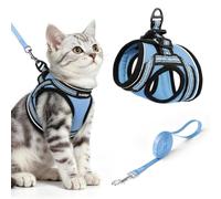 rabbitgoo Cat Harness and Lead Set, Soft Step-in Vest, Light Blue