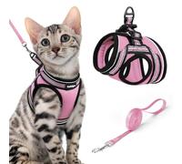 rabbitgoo Cat Harness and Lead Set, Soft Step-in Vest, Pink