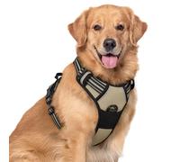 rabbitgoo Dog Harness Large Dog No Pull Pet Harness with 2 Leash Clips, Adjustable Soft Padded Pet Vest, Reflective No-Choke with Easy Control Handle for Training or Walking, Coffee, XL