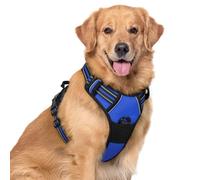 rabbitgoo Dog Harness Large Dog, No Pull Vest with Front Clip & Handle | No Choke, Adjustable, Breathable Padded, 2 Lead Rings, Reflective, Easy Control for Walking Training, XL, Dazzling Blue