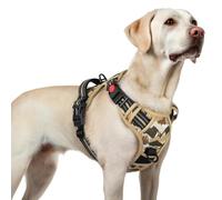 rabbitgoo Dog Harness Large Dog with Neck Release Buckle, No Pull Harness with Front Back Clips, Adjustable Soft Padded with Easy Control Handle, Reflective No-choke Pet Walking Vest, Desert Ridge, L