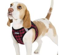 rabbitgoo Dog Harness Small Dog, Step-in Soft Mesh Puppy Harness with Reflective Strips, Lightweight Breathable Pet Vest for Walking Training, Red Plaid, M