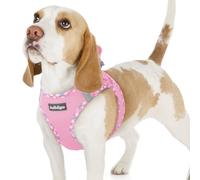 rabbitgoo Dog Harness Small Dog, Step-in Soft Mesh Vest, Pink Plaid Trim