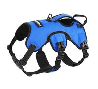 rabbitgoo Escape-Proof Dog Harness Large Dog with Handle, Adjustable No Pull Harness, Breathable Pets Vest for Working Service Pet, Reflective Lift Support Body Vest Outdoor, XL, Blue