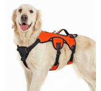 rabbitgoo Escape-Proof Dog Harness Large Dog with Handle, Anti-Pull Reflective Working Service Pets Vest, Breathable Pets Vest 3 Points, Adjustable Lift Support Body Harness Outdoor, L, Orange