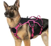 rabbitgoo Escape-Proof Dog Harness Large Dog with Handle, Anti-Pull Reflective Working Service Pets Vest, Breathable Pets Vest, Adjustable Lift Support Body Harness Training Outdoor, XL, Pink & Black