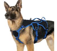 rabbitgoo Escape-Proof Dog Harness Medium with Large Handle, Anti-Pull Reflective Working Service Pets Vest, Breathable Pets Vest, Adjustable Lift Support Harness Large Dogs Outdoor, XL, Blue & Black